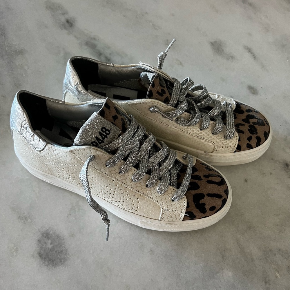 P448 Thea Platform Sneaker Cheetah Silver NEW EU 38